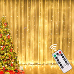 décoration noël guirlande lumineuse led rideau blanc chaud multicolore moderne clips télécommande câble usb