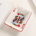 cendrier céramique blanc rouge carte cœur classique poker salon ornement cadeau homme erotique