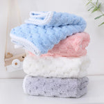 serviettes toilette pièces essuie mains polyester carré moderne douces bouclées anneau métallique gris rose