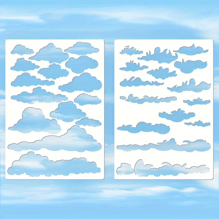 sticker nuages noir bleu clair moderne adhésif décoration mur sol tissu meubles pièces