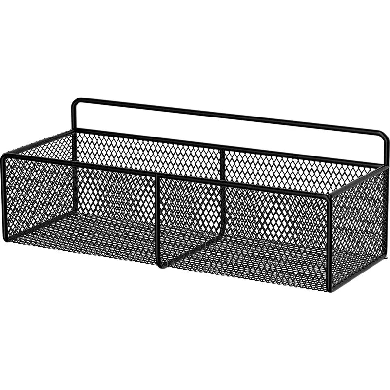 paniers rangement noir panier métallique maille moderne adhésif compartiment organisation