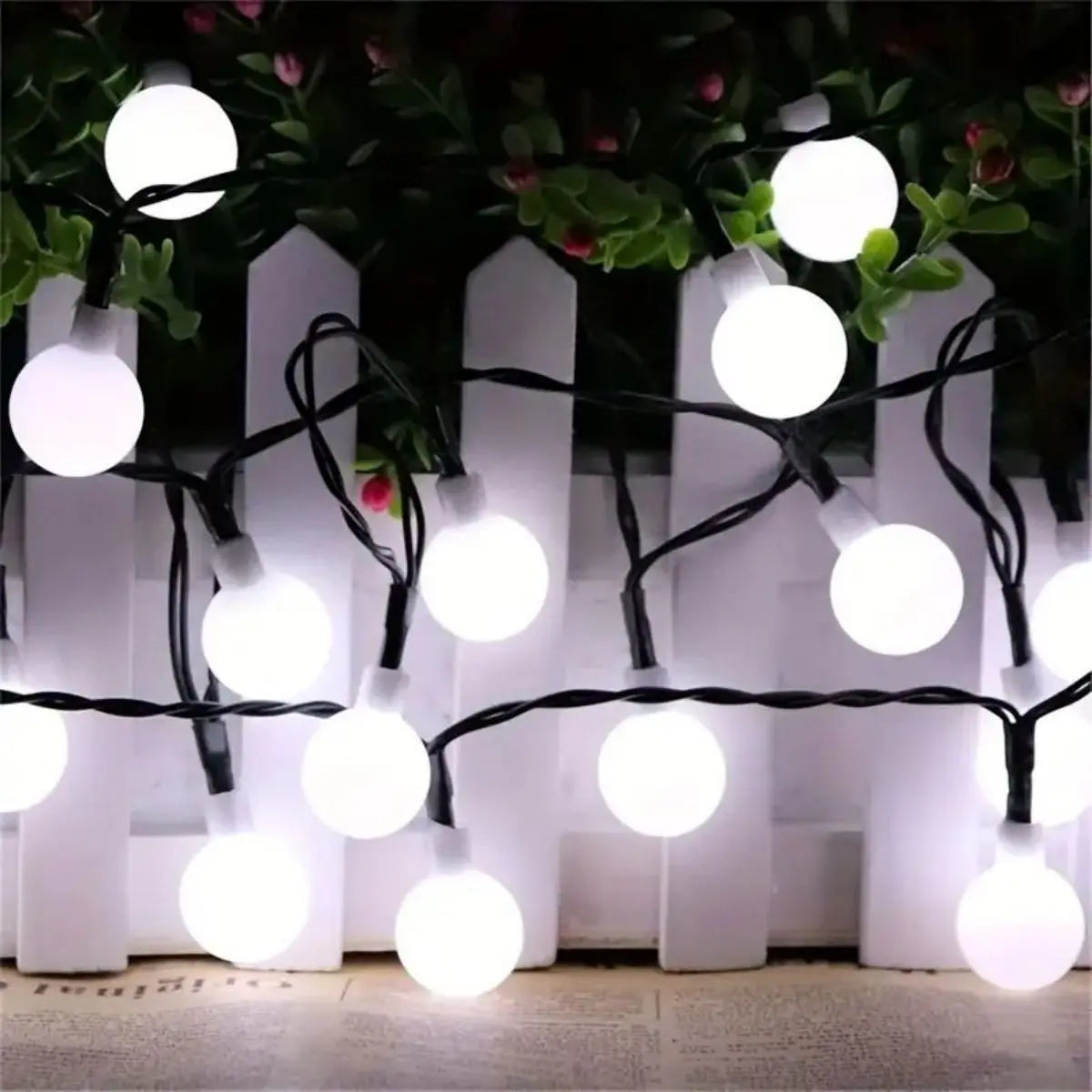 guirlande lumineuse solaire blanc festif extérieur jardin panneau solaire led opaque festiveextérieurDecoration