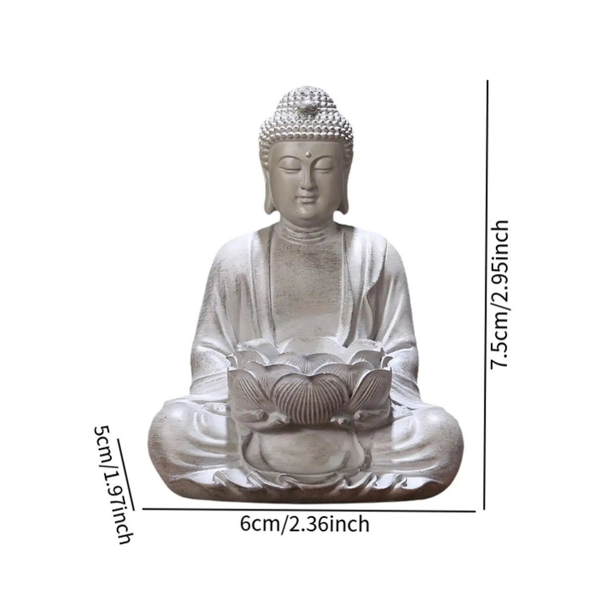 statue bouddha zen blanc gris bois décoratif assiette cigarettes tapis fibres naturellements éléments divers