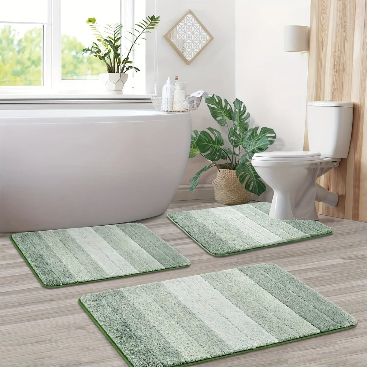tapis bain shag vert clair gris moderne antidérapant lavable machine texture duveteuse ensemble tailles