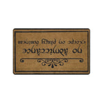 tapis d'entrée antidérapant marron lettrage noir bordure extérieur bain porte classic