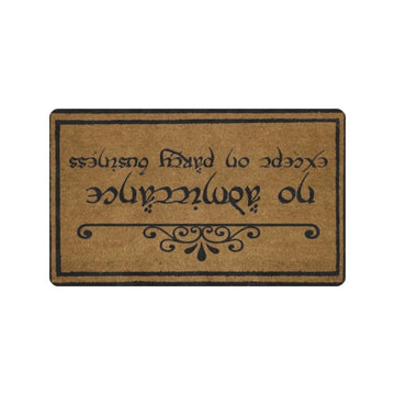 tapis d'entrée antidérapant marron lettrage noir bordure extérieur bain porte classic