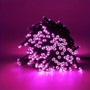 guirlande lumineuse violette 10m 100led ip65 clips moderne scintillement modes vacances