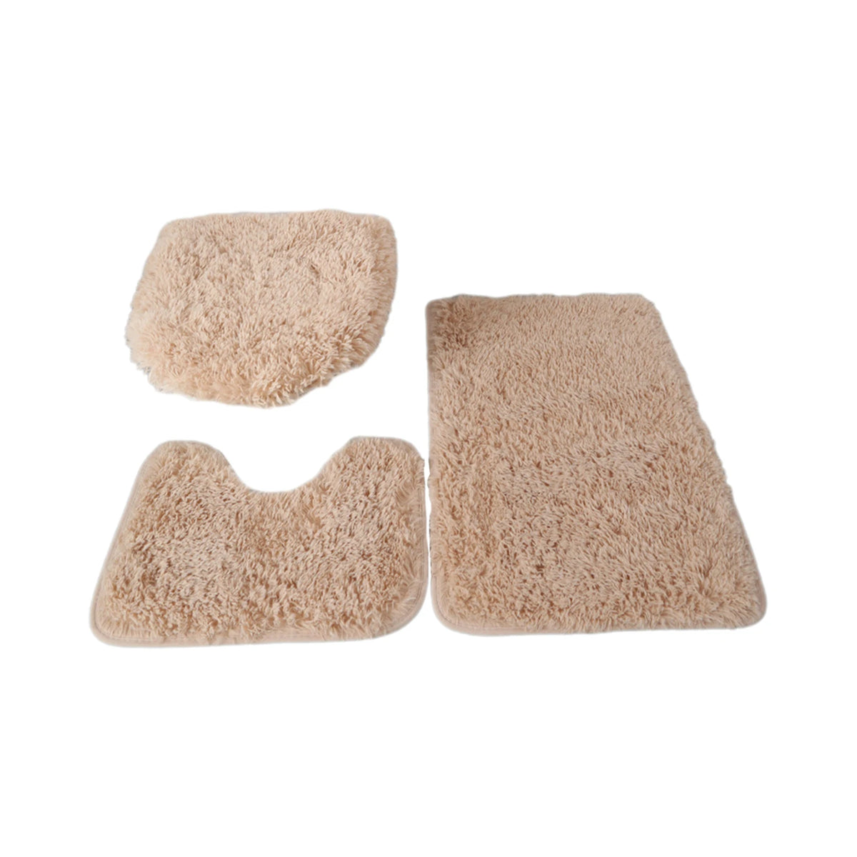 tapis bain ensemble moderne trois pièces rose noir rouge beige