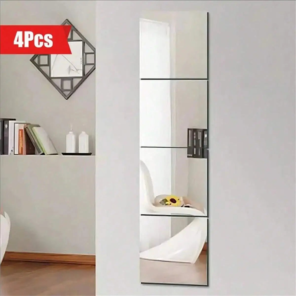 miroirs autoadhésifs argentés modernes sans verre 20cm muraux lisses opaques decoration interieur mariage pieces