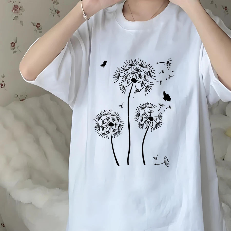 Stencil blanc minimaliste fleurs pissenlit papillons peinture art mural décoration tissus scrapbooking