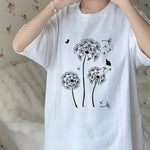 Stencil blanc minimaliste fleurs pissenlit papillons peinture art mural décoration tissus scrapbooking