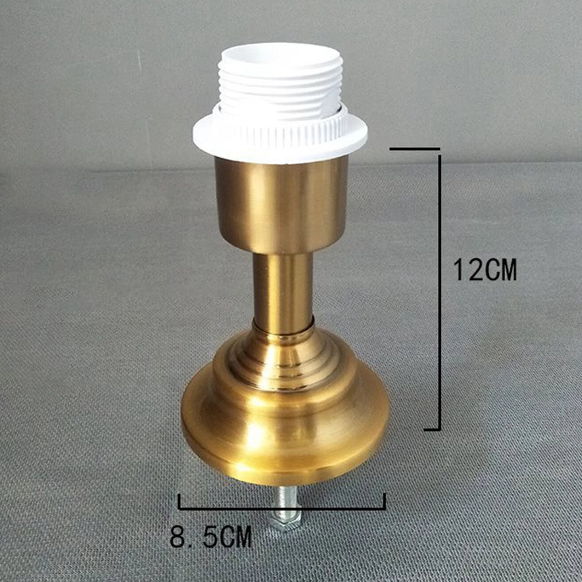 base lampe table blanc doré finition brillante classique vis fixation métal e27