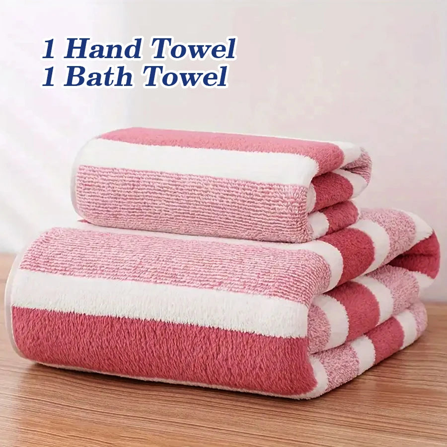 serviettes bain ultra douces super absorbantes séchage rapide rayures horizontales modernes gris blanc vert