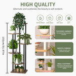 Étagère à plantes support de fleurs avec pots variés en décoration intérieure