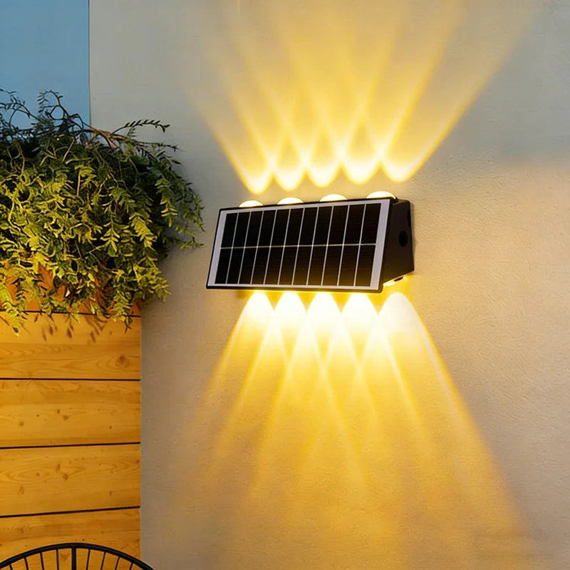 lumière solaire murale ip65 led moderne autocharge nocturne panneau abs noir