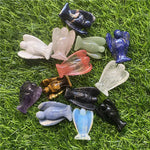décoration maison statue ange gardien cristal naturel quartz rose améthyste opale jade ornement étagère