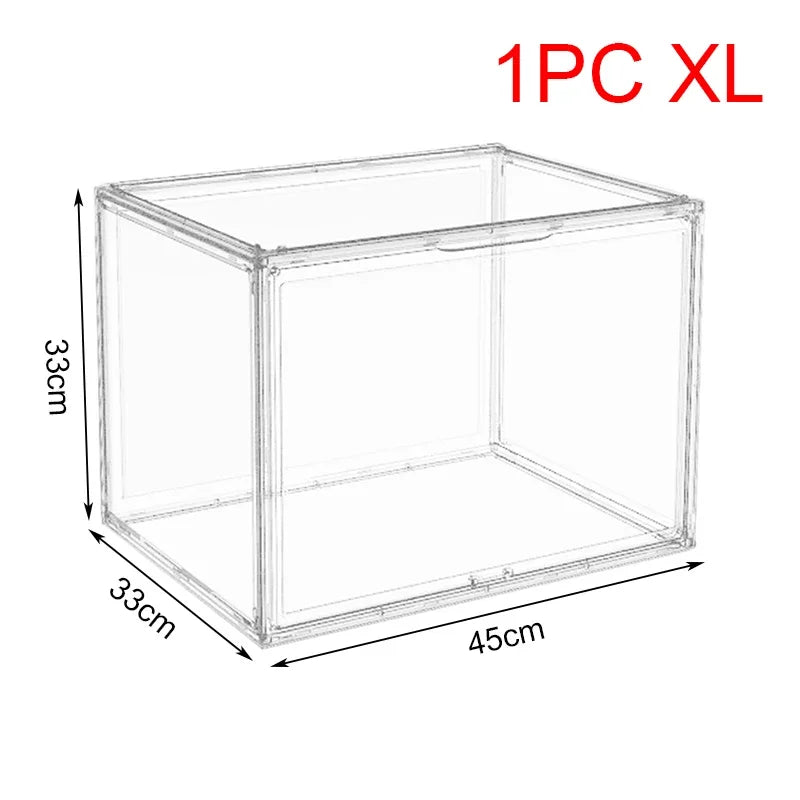 boîtes rangement transparentes grandes capacités figurines jouets acrylique minimaliste empilables plastique 45cm 60cm 40cm
