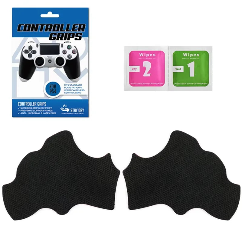 grip antidérapant noir texture micro perforée adhésif ergonomique manette jeu ps4 deux pièces