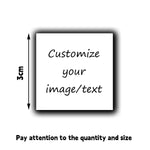 sticker personnalisable blanc adhésif 3cm 4cm 5cm imperméable logo minimaliste pack 20pcs 40pcs 80pcs