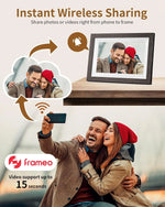 Cadre photo numérique écran tactile 1280x800 32Go Wi Fi résolution haute qualité bois minimalisteécran
