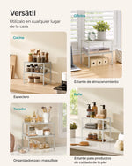 Étagère cuisine métal gris clair pour épices