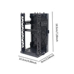 organisateur bricolage industriel futuriste support rangement jouets structure texturée gris foncé