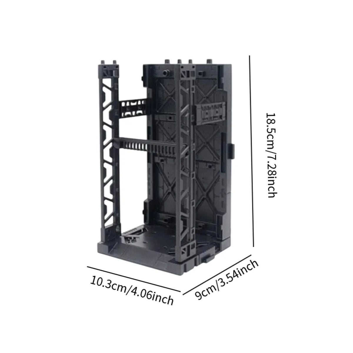 organisateur bricolage industriel futuriste support rangement jouets structure texturée gris foncé