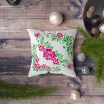 pochoir mural floral vintage motifs roses feuillage decor meuble textile 30cmOpaque