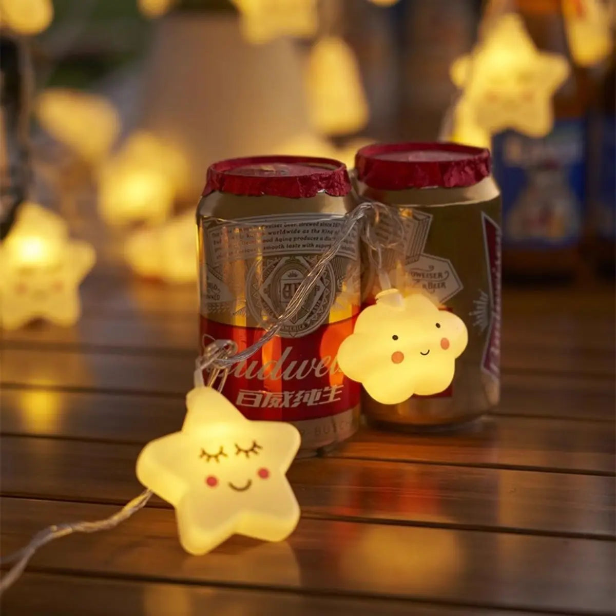 guirlande lumineuse étoiles nuages enfants blanc translucide décoration saint valentin fête auto alimentée led