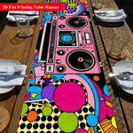 nappe table vintage années 80 boombox graphique couleur rose noir festive