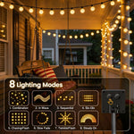 guirlandes solaires extérieures 100 led 50 led 20 led globes opaques jaune orangé panneau