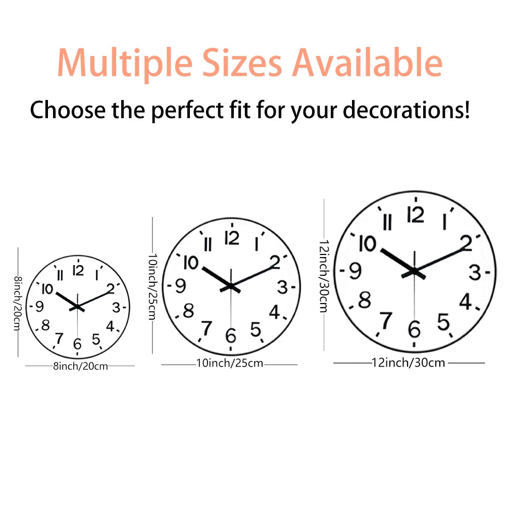 horloge murale moderne or argent blanc simple quartz opaque famille