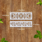 stencils peinture motifs floral ornements blanc brun artisanal décoration murale bricolage