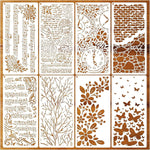stencils peinture artisanal papillon fleur musique horloge branche brique geometrie decoration blanc