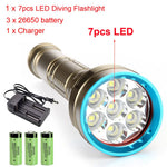 lampe torche rechargeable led blanc jaune mode stroboscope alliage aluminium robuste doré bleu