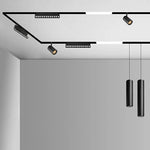 système éclairage led rail moderne noir barres lumineuses spots connecteurs dimmable 48v 220v