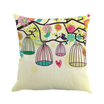 coussin décoratif beige imprimé oiseaux mignons moderne textile maison chambre salon confortable