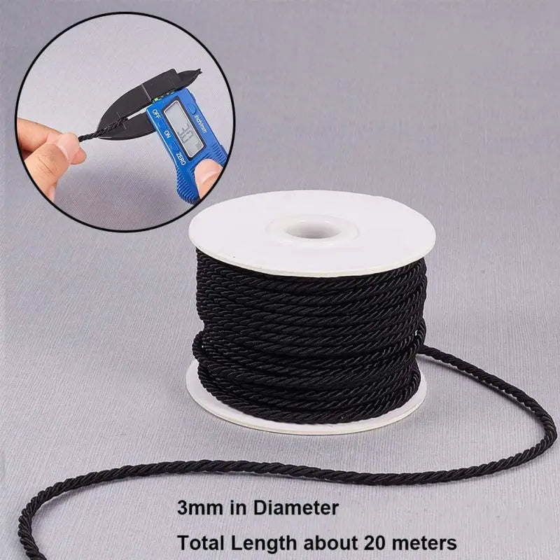 corde nylon noire tissée 100 yards corde blanche lisse utilitaire moderne 1.5mm