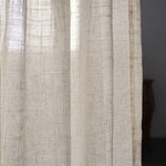 rideau semi transparent tissu lin classique motif maille fine couleur beige clair