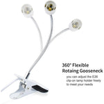 lampe pince flexible blanc moderne socle E27 interrupteur filaire prise US EU minimaliste