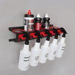 support mural bouteilles nettoyant noir clips rangement garage organisation outils