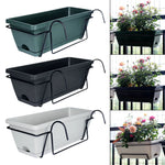 Bac fleurs suspendus moderne crochets métalliques vert foncé pot jardin