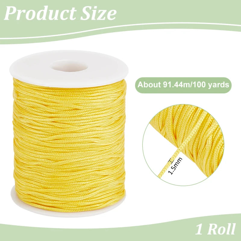 corde nylon noire tissée 100 yards corde blanche lisse utilitaire moderne 1.5mm