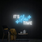néon lumineux moderne IT'S Glow TIME étoiles rose blanc bleu chambre décoration usb alimenté