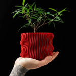 cache pot moderne rayures verticales biodégradable PLA opacité vert taille XL Gecerne