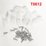 clips fixation blancs rectangulaires perforations pratiques utilitaires vis 6x12mm 8x16mm