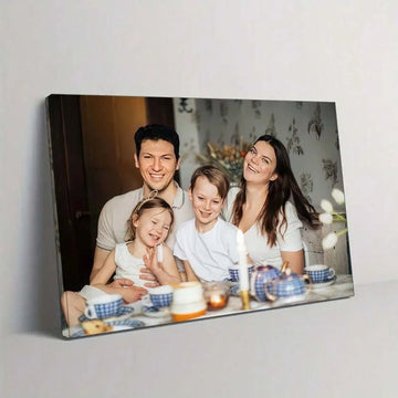 cadre photo personnalisable famille souriante moderne transparent clips inclusion guide