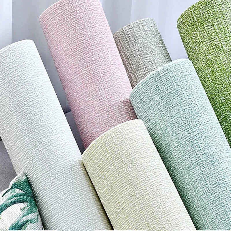 papier peint mural 3d moderne adhésif texture lin blanc gris bleu vert rose beige