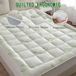 surmatelas blanc doux rayures bambou non slip 21 éponge quatre saisons polyester
