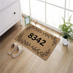 tapis d'entrée marron clair motif floral antidérapant résistant intempéries porte extérieur classique rustique